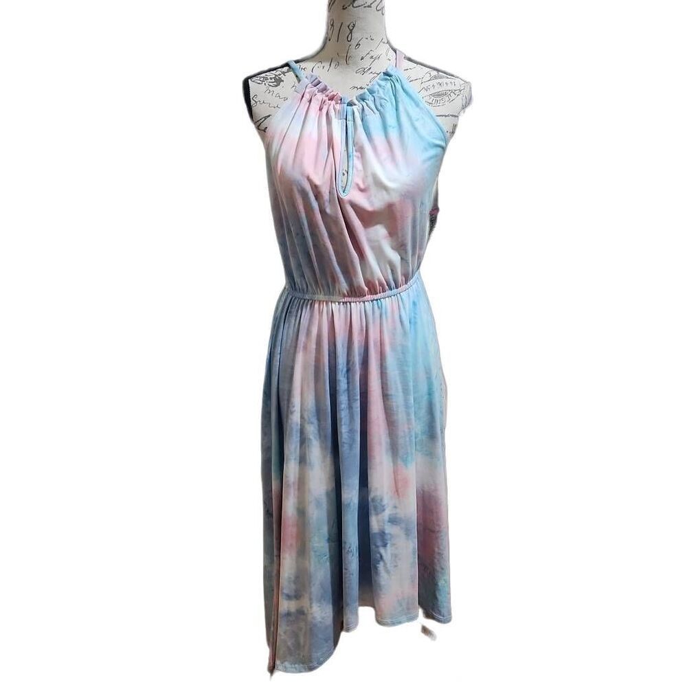 The Vanity Room Pastel Tie Die Halter Dress - Size Small
